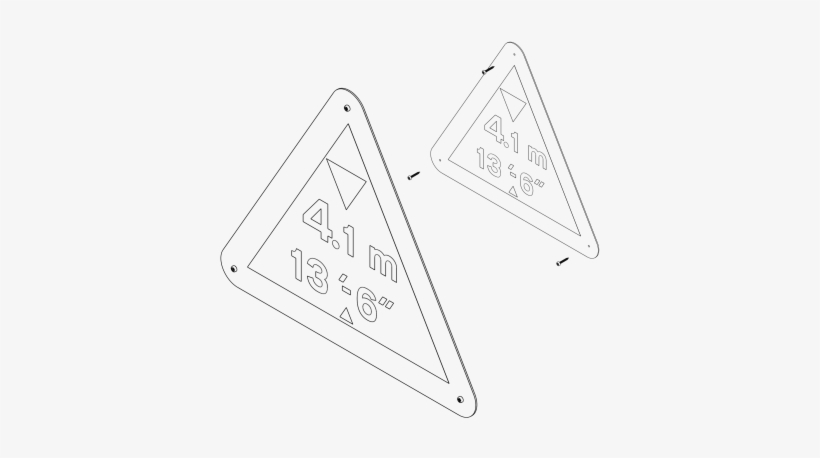Wall Mounted Road Signs - Triangle, transparent png download