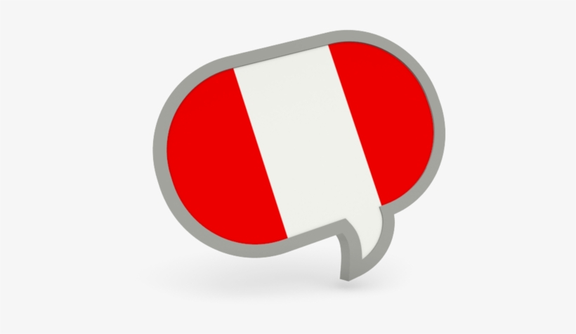 Illustration Of Flag Of Peru - Language Speach Bubble Peru Country Flag Icon Transparent, transparent png download