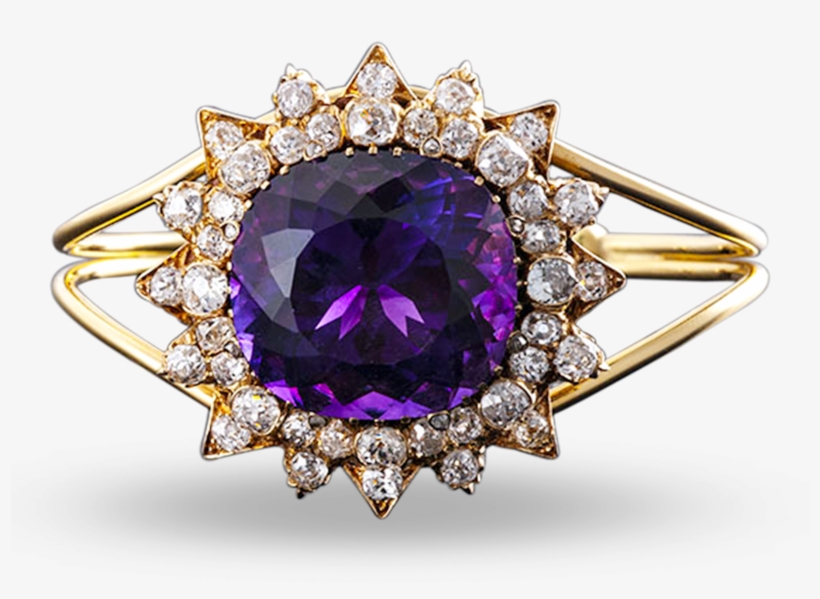 Amethyst And Diamond Bangle Bracelet, - Unode50 Amethyst Bangle, transparent png download