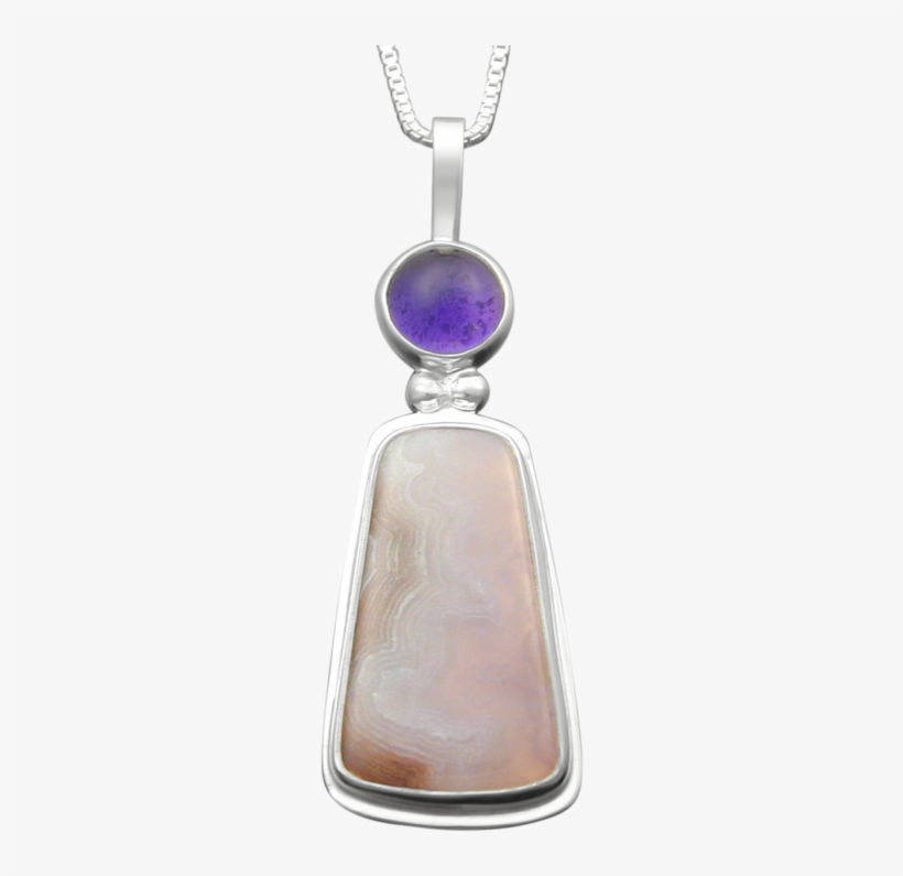 2 Ball Sheet Pendant With Purple Agate And Amethyst - Agate, transparent png download