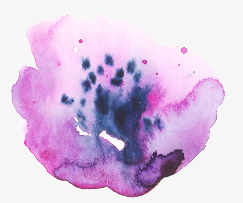 Transparent Ornamental Material Of Purple Flower - Watercolor Painting, transparent png download