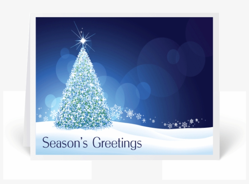 Modern Contemporary Blue Holiday Cards - Greeting Card, transparent png download