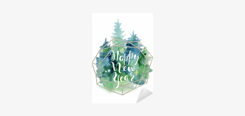 Christmas Tree Watercolor Card With Lettering Quote - Christmas Tree, transparent png download