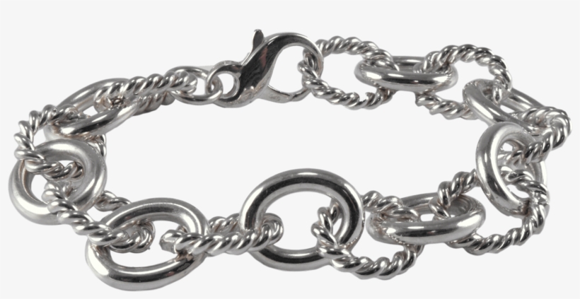 Fancy Link Sterling Silver Bracelet - Bracelet, transparent png download