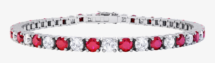 Stardust Ruby And Diamond Eternity Silver Tennis Bracelet - Jian London Eternity Ruby Cz Rhodium Plated Silver, transparent png download