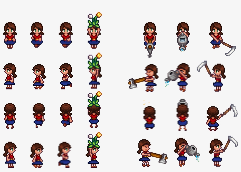 Download Example Animations - Stardew Valley Player Sprite - HD