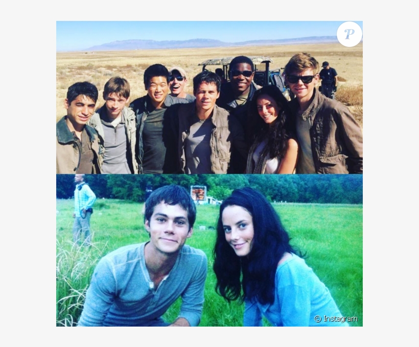 Dylan O'brien Avec Kaya Scodelario Et Leurs Partenaires - Cast The Sorch Trials, transparent png download