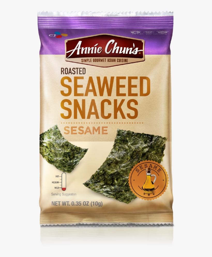 Roasted Sesame Seaweed Snacks - Annie Chun's Sesame Seaweed Snacks, transparent png download