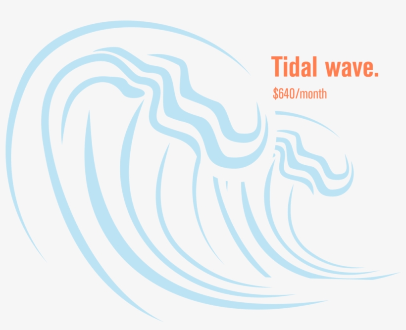 Tidal Wave-01 - Sticker Mural - Vagues 3 - 20x15cm - Wall-art.fr, transparent png download