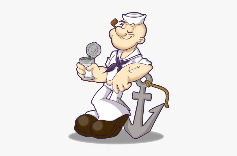 Popeye The Sailor By Fannochka - Popeye The Sailor Man In White Uniform, transparent png download