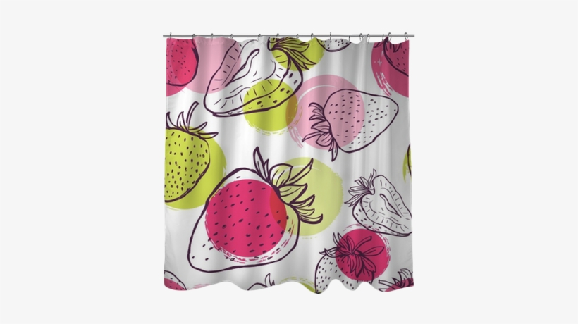 Vector Seamless Pattern With Strawberries And Colorful - Strawberry, transparent png download