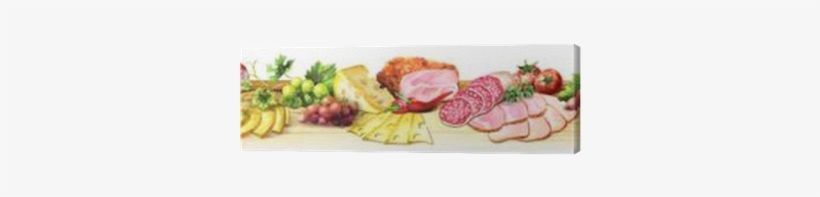 Panoramic Image Of Smoked Meat, Sausages And Cheese - Meat, transparent png download
