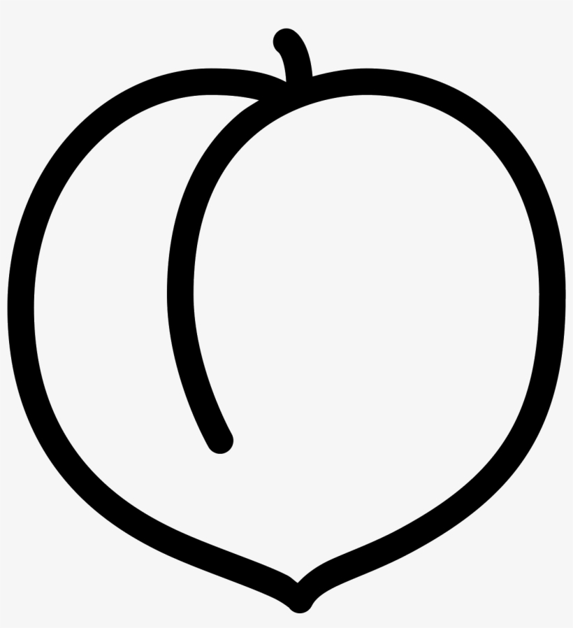 Peach Icon - Peach Clip Art Black And White, transparent png download