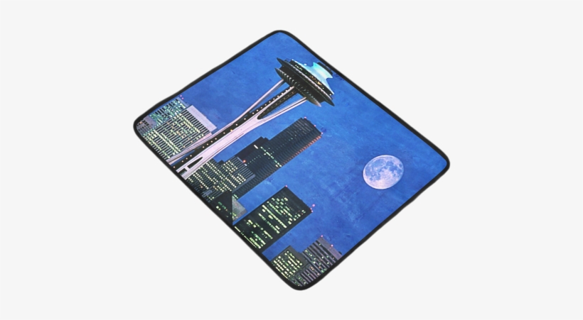Seattle Space Needle Watercolor Beach Mat - Blue Seattle Blue Seattle Blue Seattle 60" Curtains, transparent png download