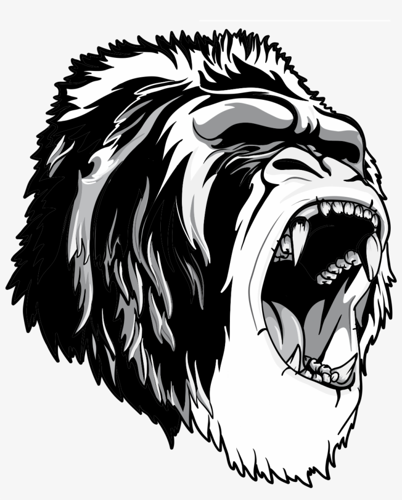Gorilla T-shirt Ape Primate Monkey - Gorilla Drawing Png, transparent png download