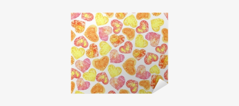 Seamless Texture Of Watercolor Hearts Poster • Pixers® - Watercolor Painting, transparent png download
