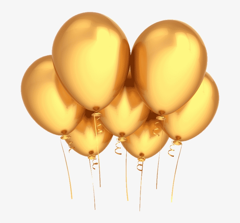 Hydrogen Gas Balloon - Gold Balloons Transparent Background, transparent png download
