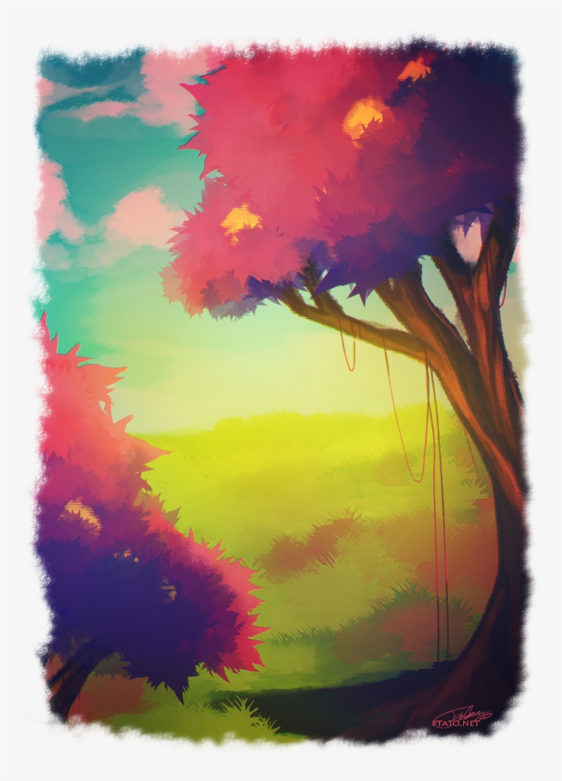 Pink Trees - Modern Art, transparent png download