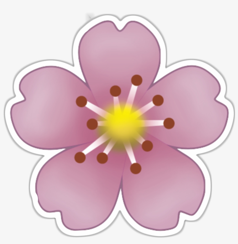 Emoji Sticker Pink Flowers Clip Art Blushing Emoji - Overlays Emoji Png, transparent png download