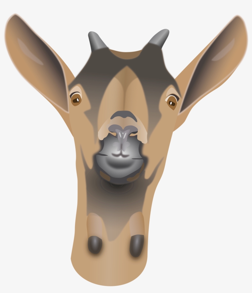 Goat Clipart Horns - Cartoon Goat Head Png, transparent png download