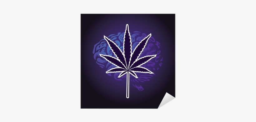 Cannabis Leaf And Human Brain Background - Cannabis Help, transparent png download