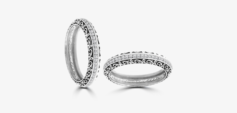 Grecian Lace Diamond Wedding Ring - Titanium Ring, transparent png download