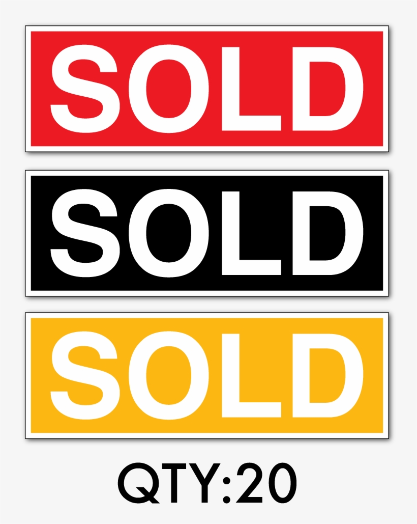Sold Sticker Qty20 Large, transparent png download