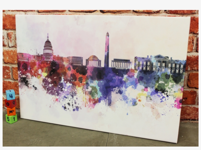 City Skylines - Umbrellas Washington Dc Watercolor, transparent png download