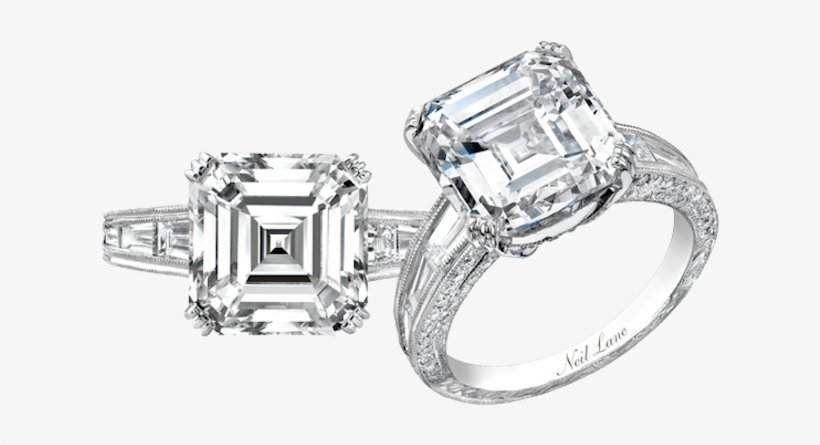 Neil Lane Asscher Cut Engagement Ring, transparent png download