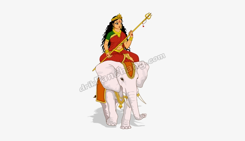 Arrival Of Goddess Durga On Elephant In Navratri - Maa Durga Arrival And Departure 2018, transparent png download
