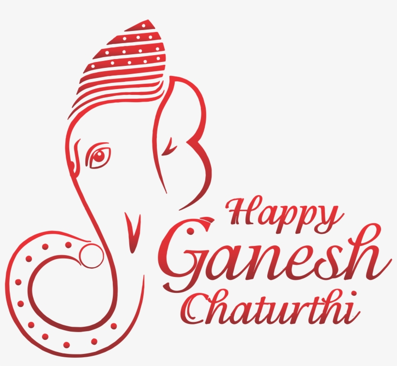 Ganesh Chaturthi Vector - Happy Ganesh Chaturthi Text, transparent png download