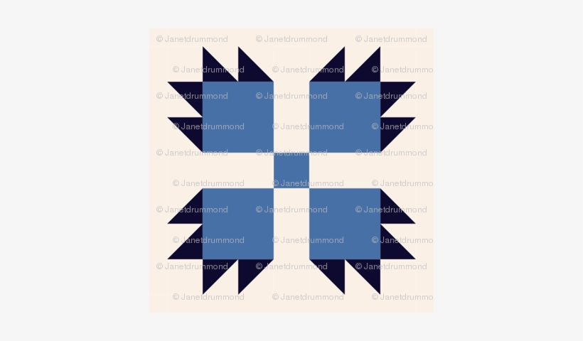Bear Paw Blue On Cream - Bear Paw Quilt Block, transparent png download