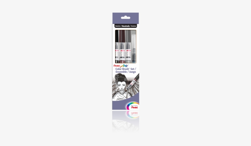 Pentel Arts Color Brush Set - Pentel Arts Water Color Brush Pen Box Set, transparent png download