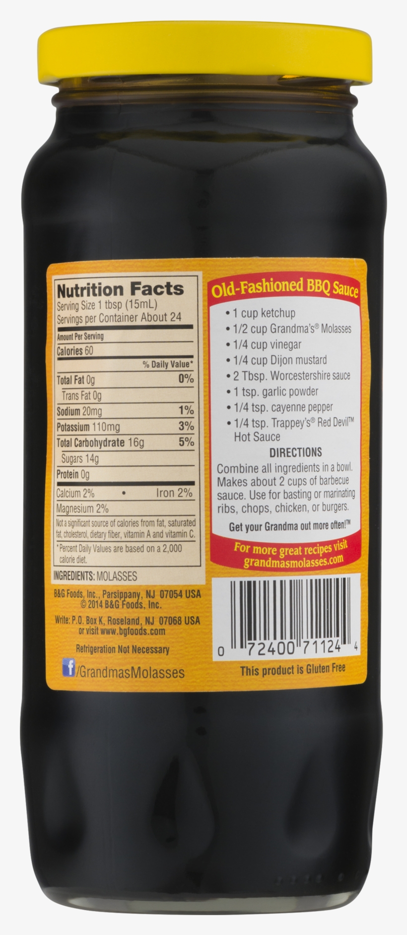 Grandma's Molasses - 12 Fl Oz Jar, transparent png download