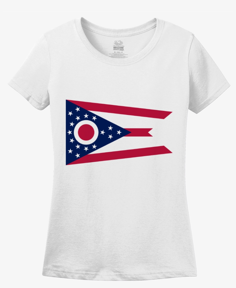 Ladies White Ohio State Flag - Ohio State Flag, transparent png download