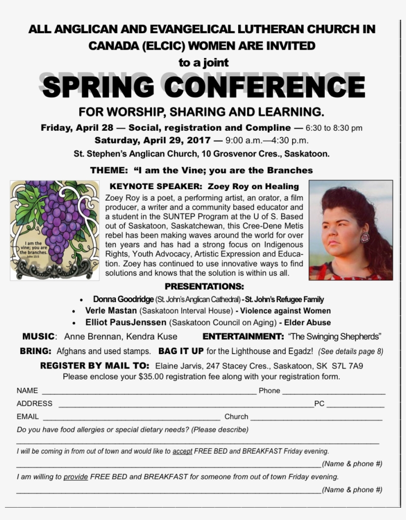 2017/04/28 Anglican Women's Spring Conference & Agm, transparent png download