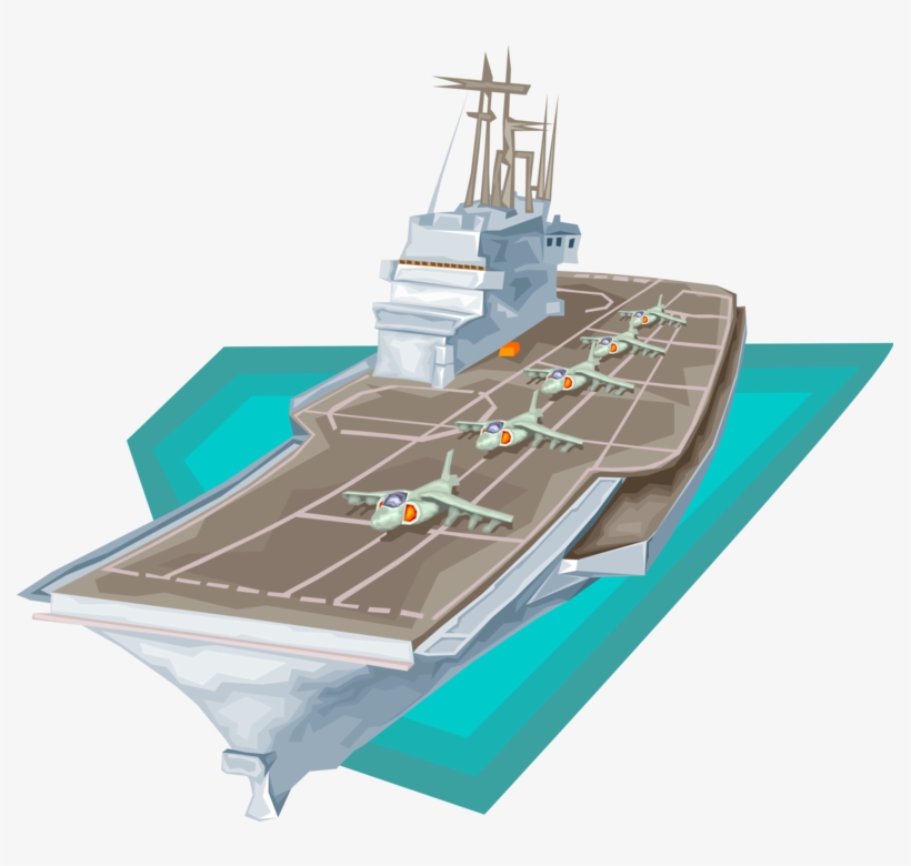 Ship, Aircraft Carrier, Military, Navy Royalty Free - Free Vector Navy Aircraft Carrier, transparent png download