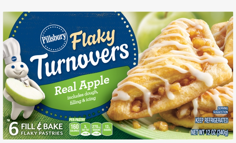 Pillsbury Flaky Turnovers Real Apple Dough Filling - Pillsbury Apple Turnovers, transparent png download