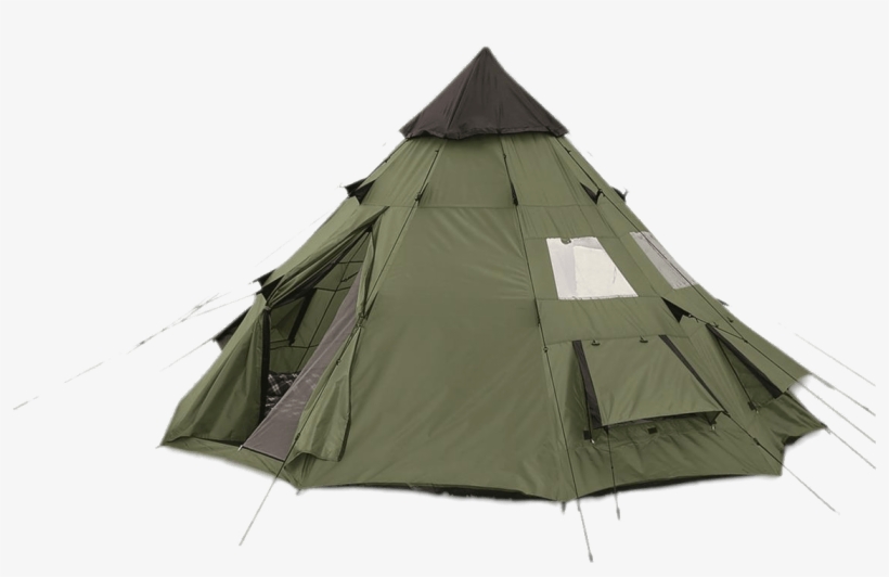 Download - Guide Gear Teepee 6 Person Tent - 10' X 10' - Black, transparent png download