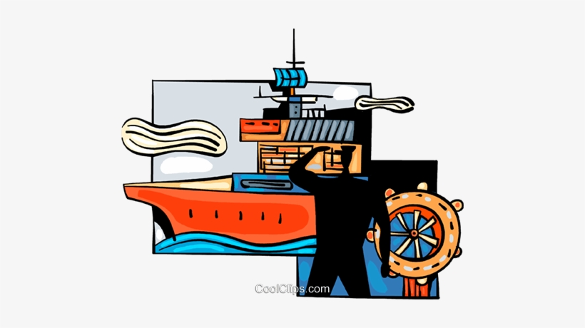 Captain At Wheel Of Aircraft Carrier Royalty Free Vector - Vector Graphics, transparent png download