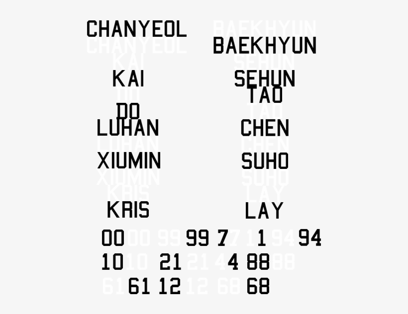 Numbers Png Pack Picture Transparent Library - Exo Member Name Png, transparent png download