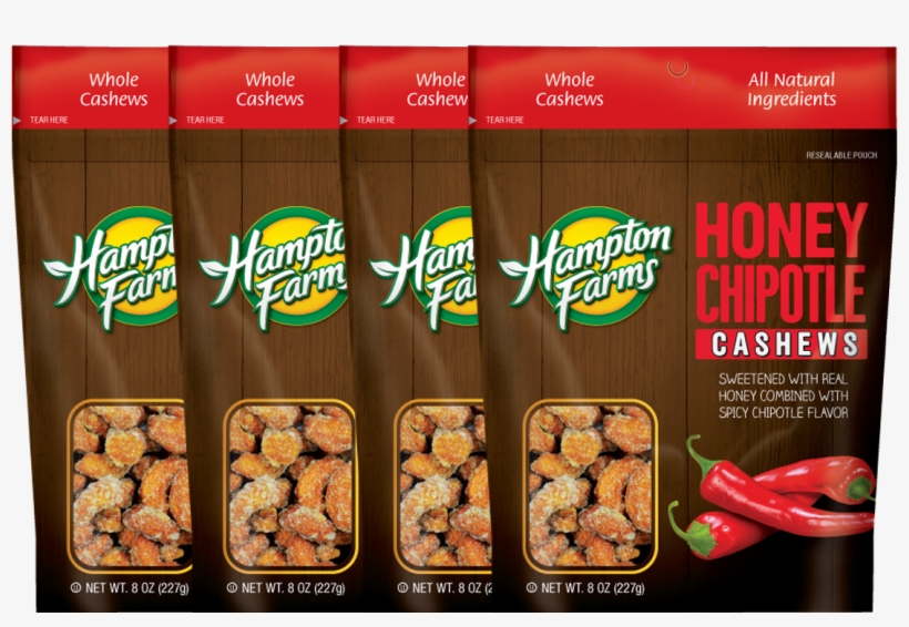 Honey Chipotle Cashews - Hampton Farms Peanuts, Raw - 1 Lb, transparent png download