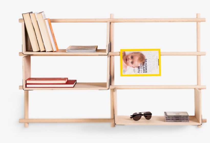 Foldin, Wall Mounted Modular Bookcase-0 - Shelf, transparent png download