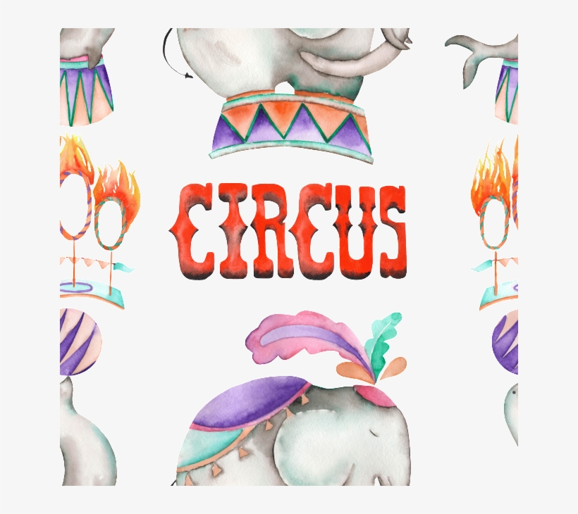 Hand-painted Watercolor Circus Background Transparent - Circo Acuarelas, transparent png download