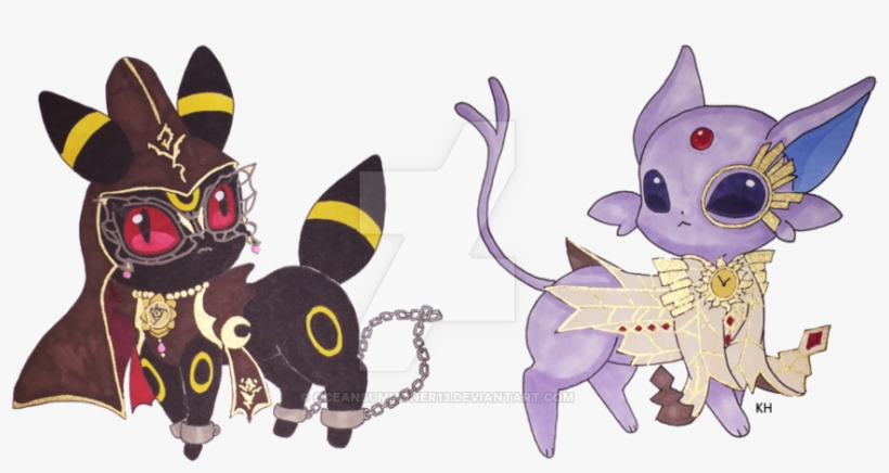 Rosa The Umbreon And Balder The Espeon By Oceansummoner - Umbreon Bayonetta, transparent png download