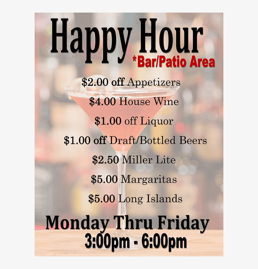 Happy Hour Specials - Poster, transparent png download
