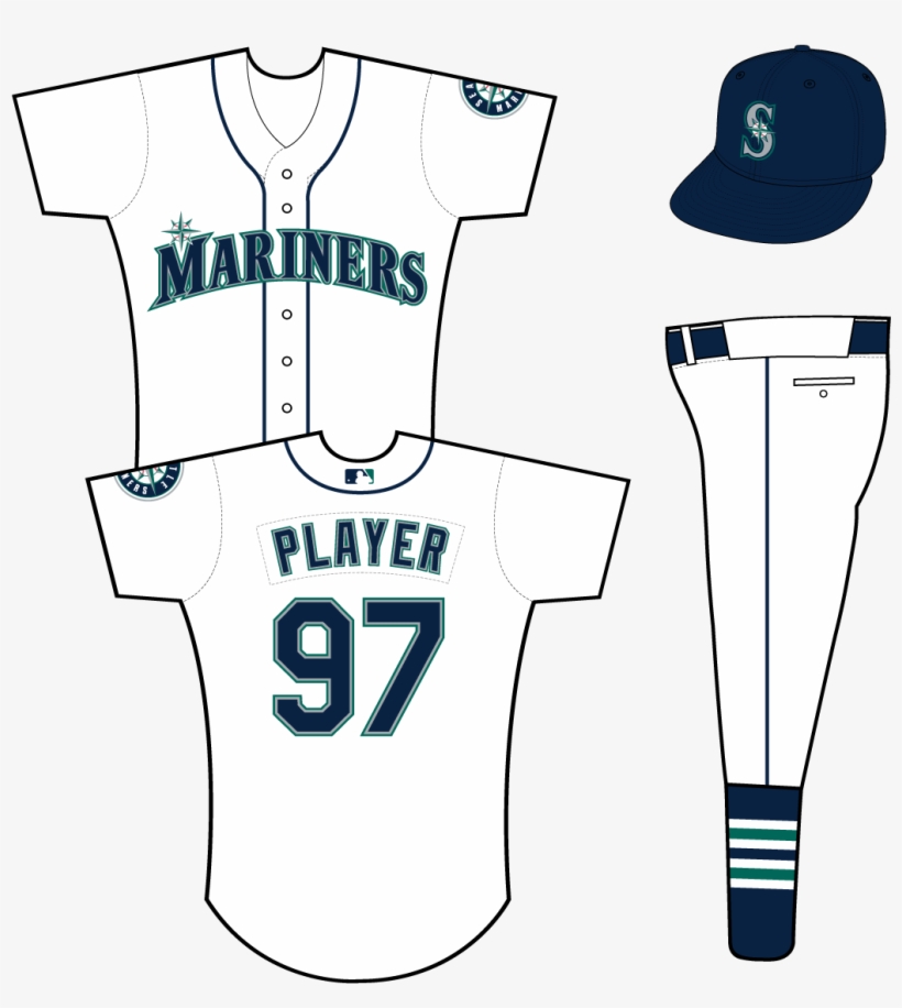 Seattle Mariners - Seattle Mariners Home Uniforms, transparent png download
