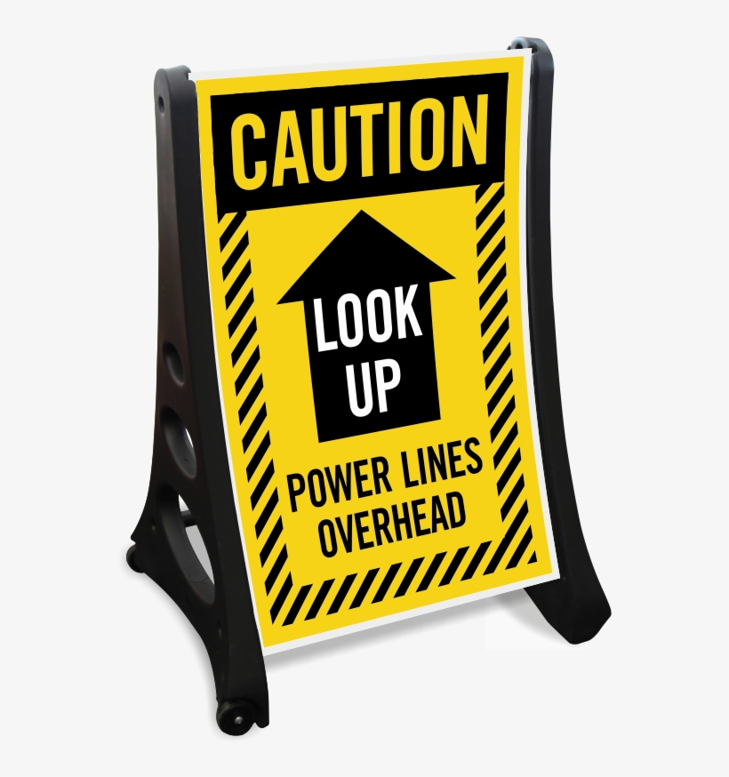 Look Up Power Lines Overhead Sidewalk Sign - Kiss And Drop Off, transparent png download