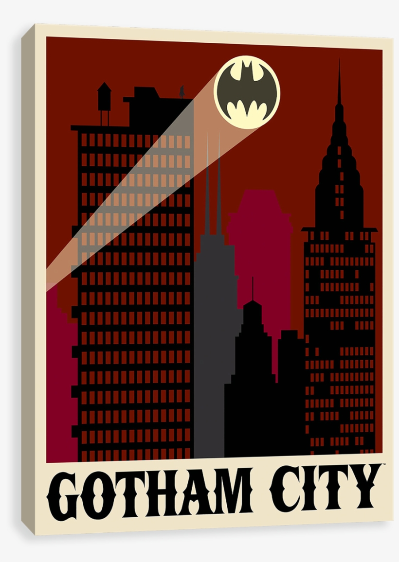 Art Deco Justice - Art Print: Gotham City Travel Poster At Art.com: Size:, transparent png download