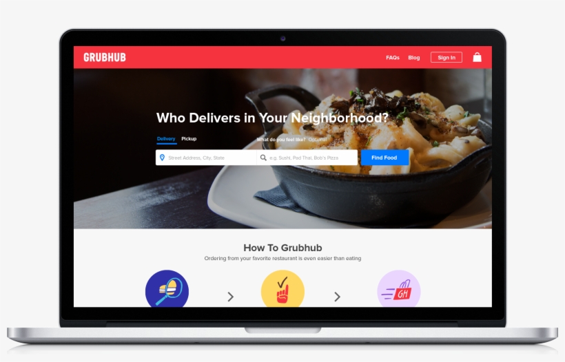 Grubhub's Website - - Grubhub, transparent png download